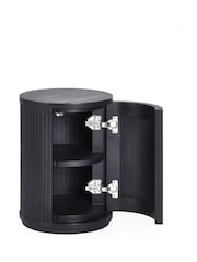 Julian Bowen Black Louis Fluted Side Table With Door - Image 3 of 11