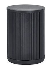 Julian Bowen Black Louis Fluted Side Table With Door - Image 4 of 11