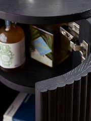 Julian Bowen Black Louis Fluted Side Table With Door - Image 5 of 11