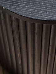 Julian Bowen Black Louis Fluted Side Table With Door - Image 6 of 11