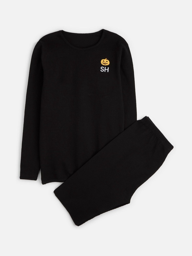 Personalised Mens Embroidered Pumpkin Lounge Set by Stitch Style - Image 1 of 5