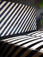 Rockett St George Studio Stripe Velvet Sand And Black Bed Jagger Bed - Image 3 of 4