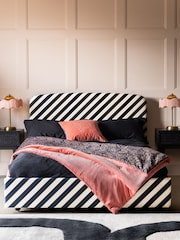 Rockett St George Studio Stripe Velvet Sand And Black Ottoman Storage Bed Jagger Bed - Image 1 of 5