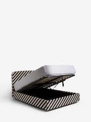 Rockett St George Studio Stripe Velvet Sand And Black Ottoman Storage Bed Jagger Bed - Image 4 of 5