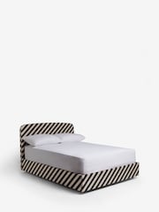 Rockett St George Studio Stripe Velvet Sand And Black Ottoman Storage Bed Jagger Bed - Image 5 of 5