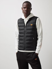 Reiss Black Foster McLaren F1 Team Quilted Logo Gilet - Image 1 of 8