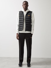 Reiss Black Foster McLaren F1 Team Quilted Logo Gilet - Image 3 of 8