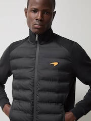 Reiss Black Mayer McLaren F1 Team Quilted Hybrid Jacket - Image 1 of 8
