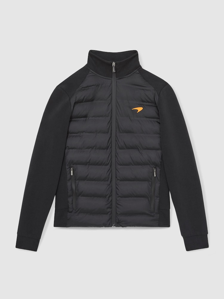 Black - Reiss Mayer McLaren F1 Team Quilted Hybrid Jacket - Image 2 of 8 Black - Reiss Mayer McLaren F1 Team Quilted Hybrid Jacket - Image 2 of 8