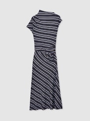 Reiss Dillon Stripe-Print Draped Midi Dress - Imagen 2 de 5
