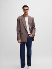 BOSS Blue Regular-Fit Maine Jeans In Cashmere-Touch Denim - Image 3 of 6
