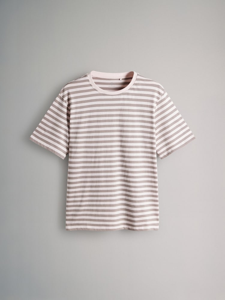 The Set Pastel Yellow/Light Pink/Pale Blue/Pink Stripe 4 Pack 100% Cotton Short Sleeved Relaxed T-Shirts - Image 8 of 10