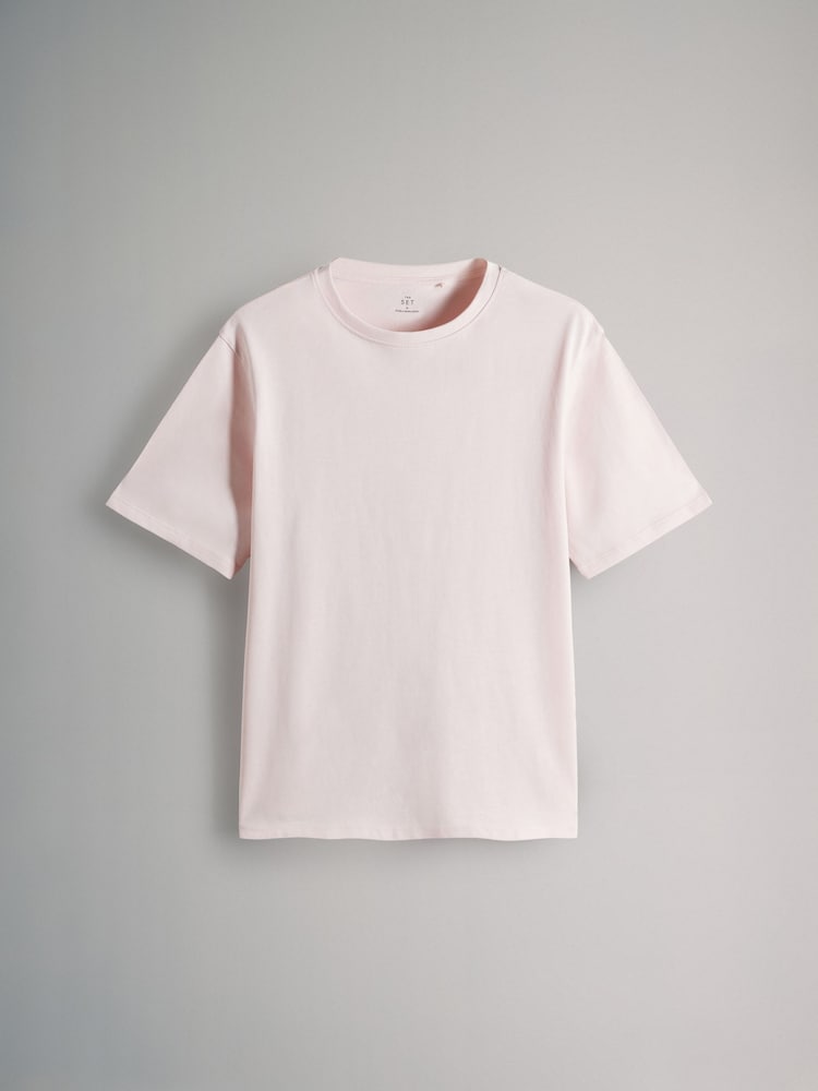 The Set Pastel Yellow/Light Pink/Pale Blue/Pink Stripe 4 Pack 100% Cotton Short Sleeved Relaxed T-Shirts - Image 6 of 10