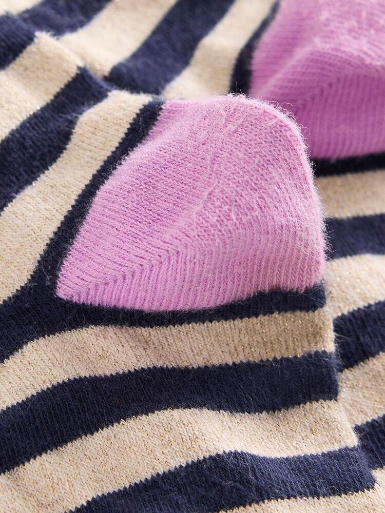 Boden Gold Sparkle Stripe Patterned Tights - Image 1 of 2