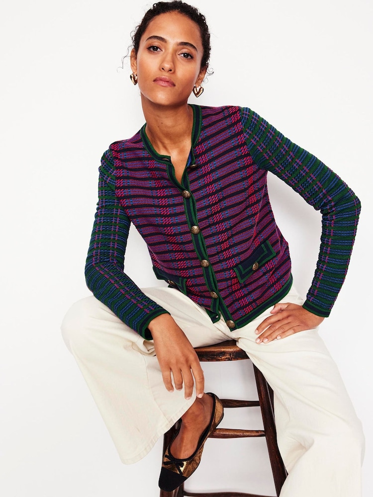 Boden Blue Holly Knitted 100% Cotton Cardigans - Image 1 of 6