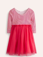 Boden Pink Tilly Rib Jersey Tulle 100% Cotton Dress - Image 1 of 3