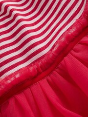 Boden Pink Tilly Rib Jersey Tulle 100% Cotton Dress - Image 3 of 3