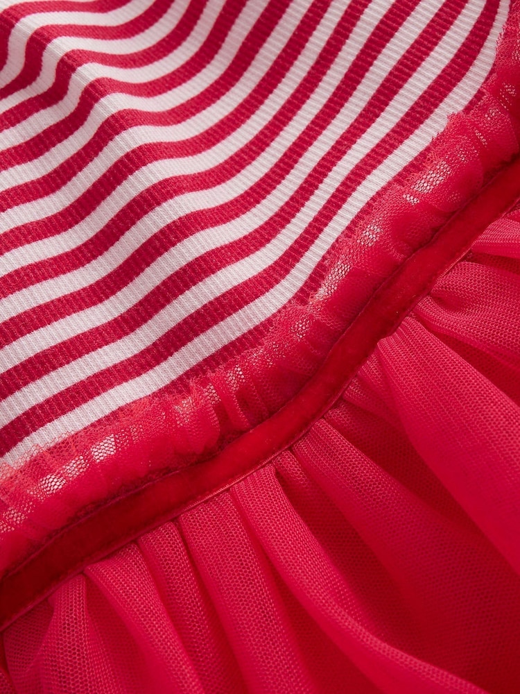 Boden Pink Tilly Rib Jersey Tulle 100% Cotton Dress - Image 3 of 3