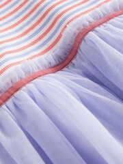 Boden Blue Tilly Rib Jersey Tulle 100% Cotton Dress - Image 3 of 3