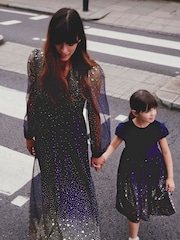 Boden Blue Esther Metallic Star Party 100% Cotton Dress - Image 2 of 4