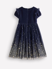 Boden Blue Esther Metallic Star Party 100% Cotton Dress - Image 3 of 4