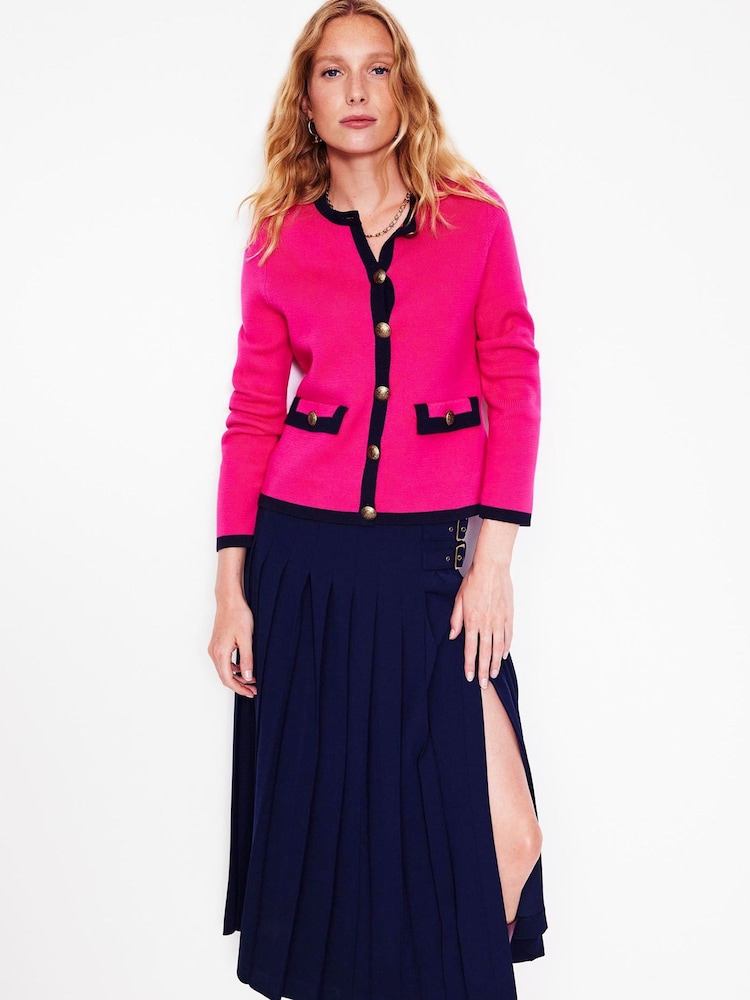 Boden Pink Holly Knitted 100% Cotton Cardigans - Image 1 of 7 Boden Pink Holly Knitted 100% Cotton Cardigans - Image 1 of 7