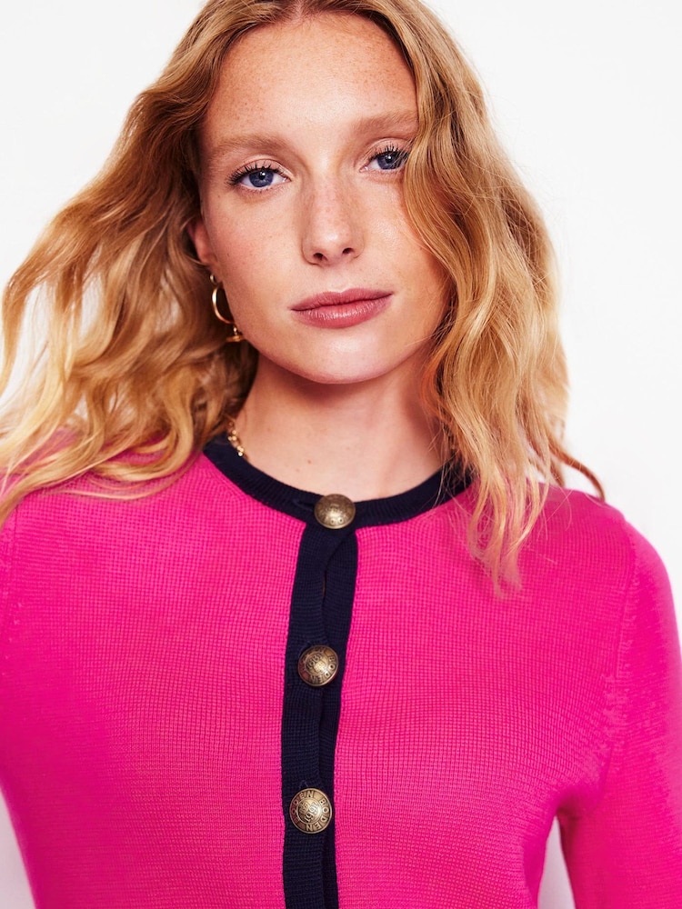 Boden Pink Holly Knitted 100% Cotton Cardigans - Image 2 of 7 Boden Pink Holly Knitted 100% Cotton Cardigans - Image 2 of 7
