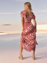Красный со звериным принтом - Friends Like These Millie Mackintosh Chiffon Frill Maxi Dress - Image 4 of 4
