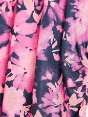 Oliver Bonas Pink Floral Print Ruched Midi Dress - Image 5 of 6