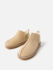 Oliver Bonas Gold Faux Suede Slipper Boots - Image 2 of 3