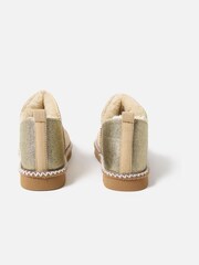 Oliver Bonas Gold Faux Suede Slipper Boots - Image 3 of 3