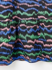 Oliver Bonas Black Pattern Organza Mini Dress - Image 8 of 8