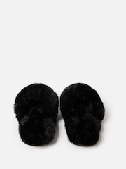 Oliver Bonas Black Gold Leopard Print Slippers And Drawstring Slippers - Image 3 of 5