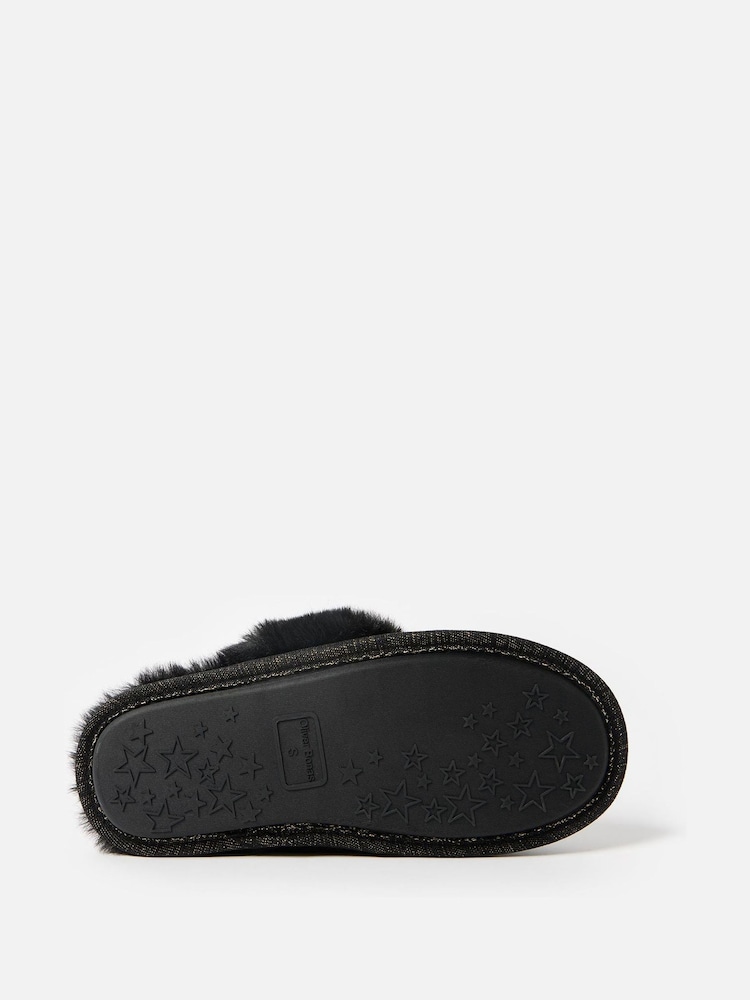 Oliver Bonas Black Gold Leopard Print Slippers And Drawstring Slippers - Image 5 of 5