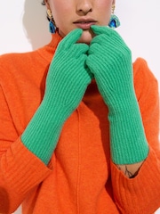 Oliver Bonas Green Knitted Gloves - Image 1 of 6