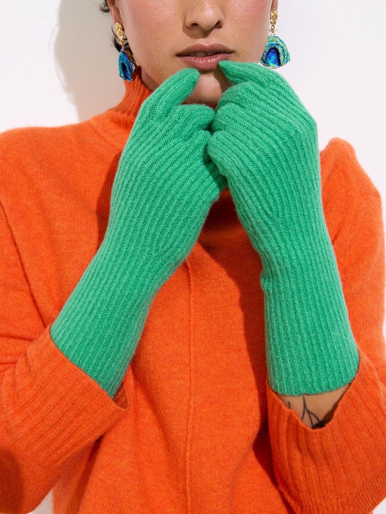 Oliver Bonas Green Knitted Gloves - Image 1 of 6 Oliver Bonas Green Knitted Gloves - Image 1 of 6