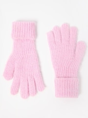 Oliver Bonas Pink Knitted Gloves - Image 3 of 8