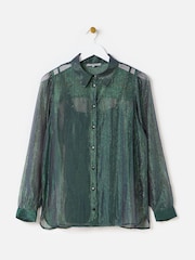 Oliver Bonas Green Metallic Shirt - Image 1 of 6