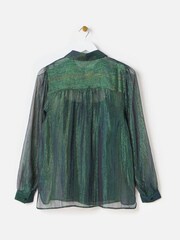 Oliver Bonas Green Metallic Shirt - Image 2 of 6