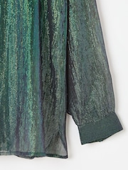 Oliver Bonas Green Metallic Shirt - Image 4 of 6