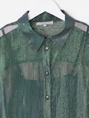 Oliver Bonas Green Metallic Shirt - Image 6 of 6