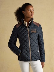 Joules Official Burghley Showerproof Diamond Quilted Coat - Imagem 1 de 11