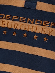 Joules Official Burghley Orange Stripe Kids Pique Polo Shirt - Image 4 of 4
