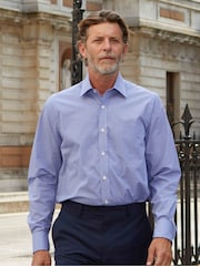 The Savile Row Company Classic Fit Blue PoW Check Formal 100% Cotton Shirt - Image 3 of 7