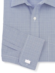 The Savile Row Company Classic Fit Blue PoW Check Formal 100% Cotton Shirt - Image 7 of 7