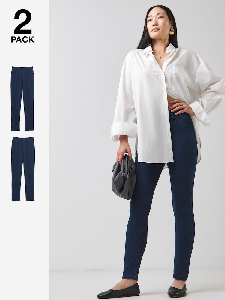 JD Williams Blue Slim Jeggins 2 Pack - Image 1 of 4