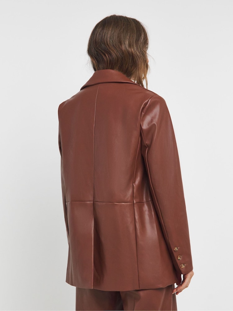 JD Williams Natural PU Blazer - Image 4 of 4 JD Williams Natural PU Blazer - Image 4 of 4