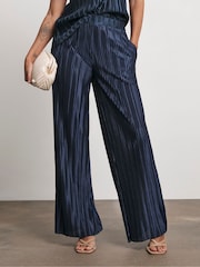 Joanna Hope Pink Plisse Wide Leg Trousers - Image 2 of 4
