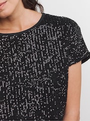 Negro - JD Williams Sequin Longline Top - Imagen 4 de 4