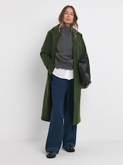 JD Williams Green Wool Lined Coat - Image 3 of 4